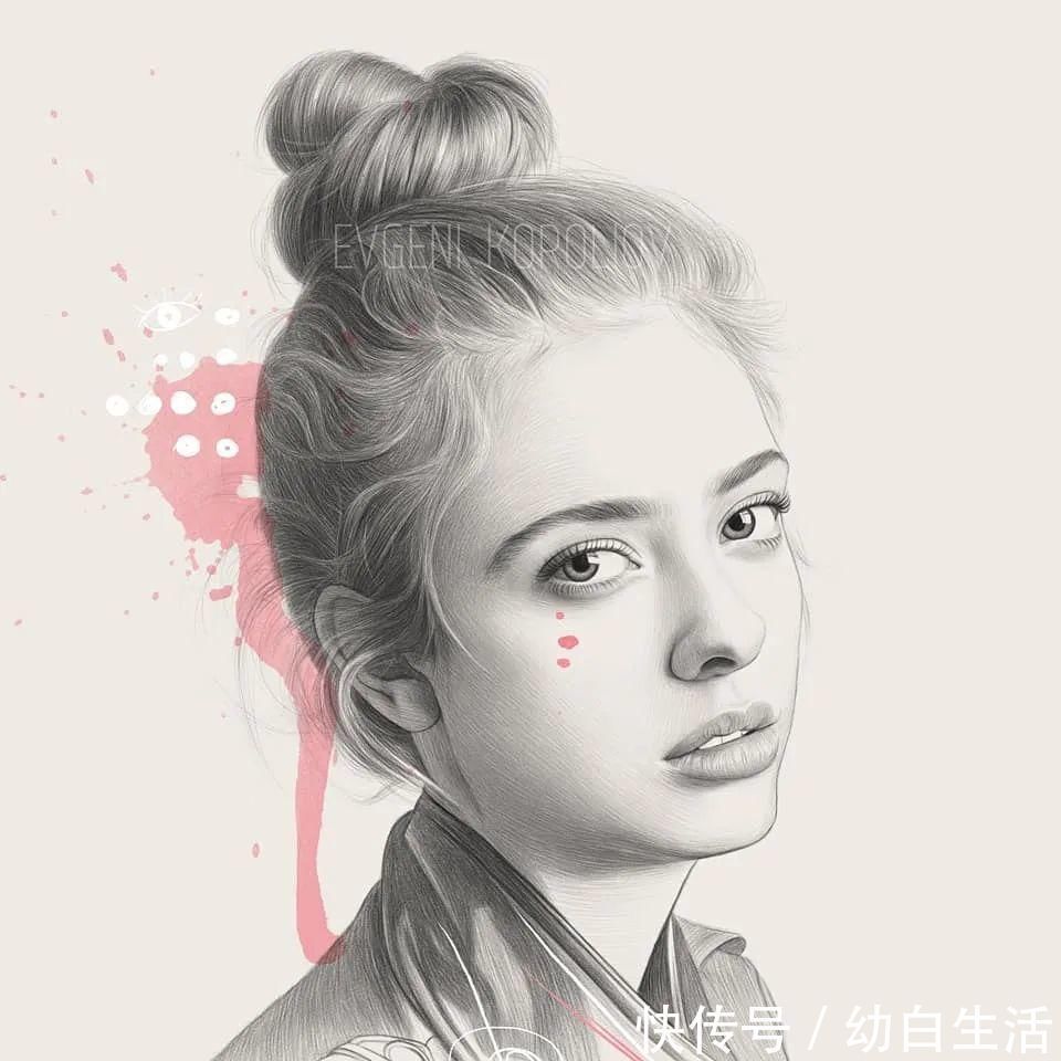 手绘$总被怼素描画得像头盔,瞧她用自动铅笔画,笔笔都是功力,厉害了!