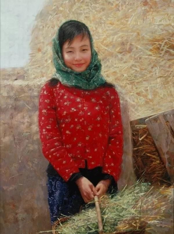 油画|他的油画单纯而不失丰富,将少女画得如此清纯