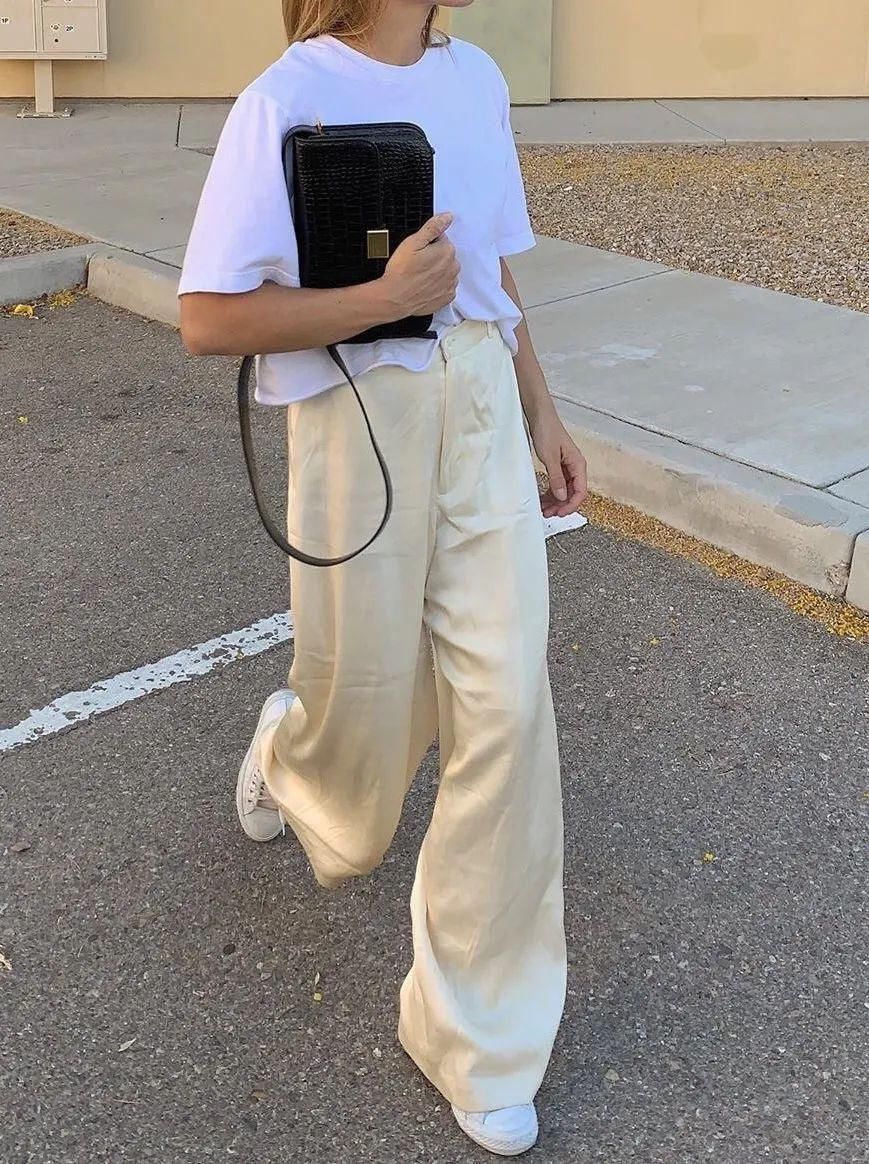 “阔腿裤”输惨了会藏肉的“云朵裤”也太显瘦了吧