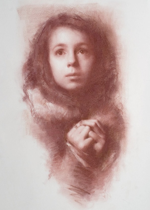 油画作品|好久没见过这么准的造型了,她的用色也超扎实!