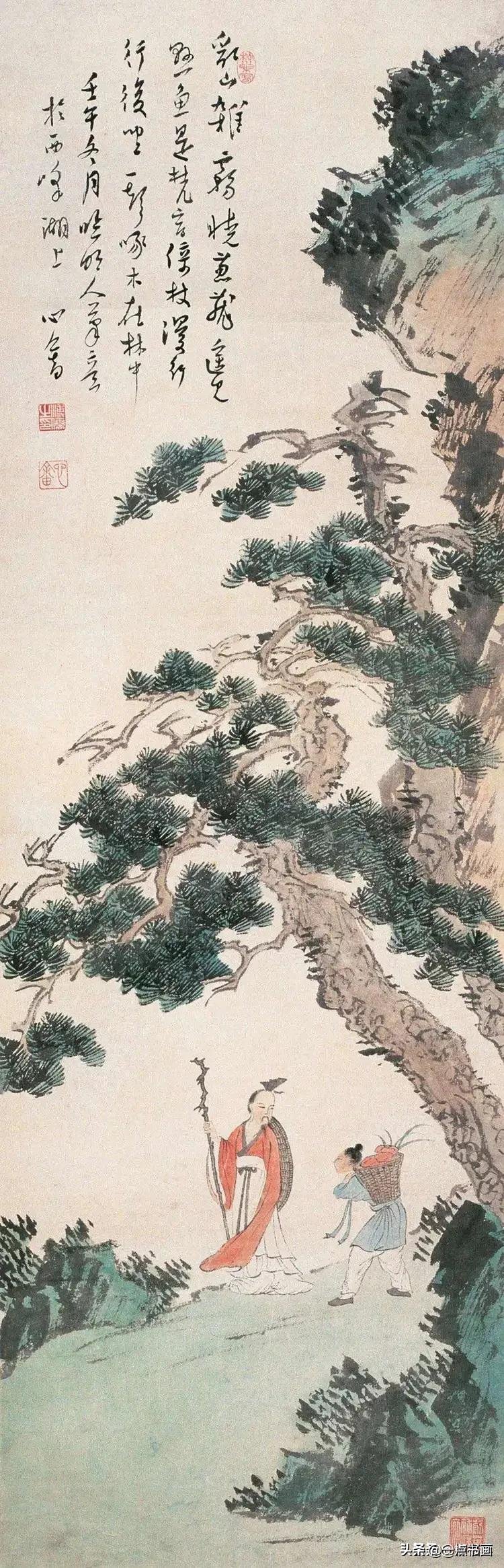 范曾&多位画家笔下的《松下问童子》，你最喜欢哪一幅？