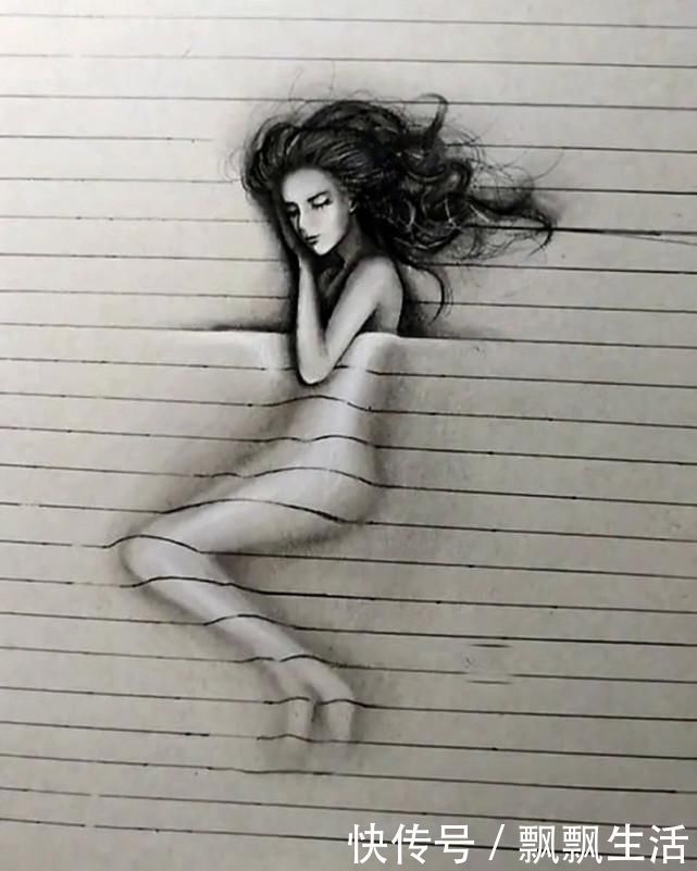 3D#美术生画3D女朋友,开始觉得“太无聊”,纸上画满直线后打脸了