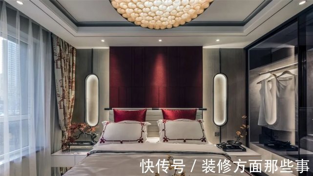 装饰|125㎡现代中式,稳重空间一抹红,点亮空间端庄感!
