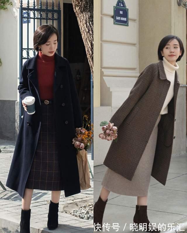 针织衫 冬天衣柜里不能没裙子,6个“过膝半身裙”搭配,教你美丽不冻人