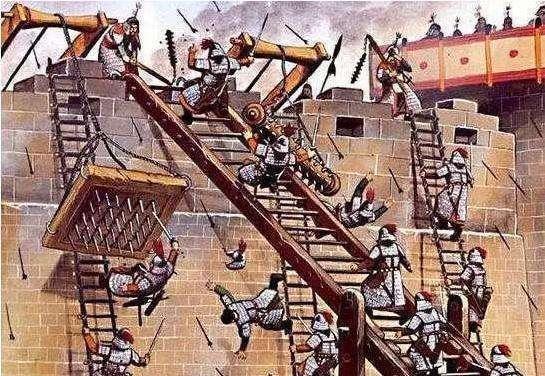 本上|在古代打仗时,为什么守城士兵不直接推梯子,反而费力举石头砸
