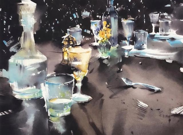 美术学院$城市人物水彩画│城市在她的笔下,充斥着温馨和随意