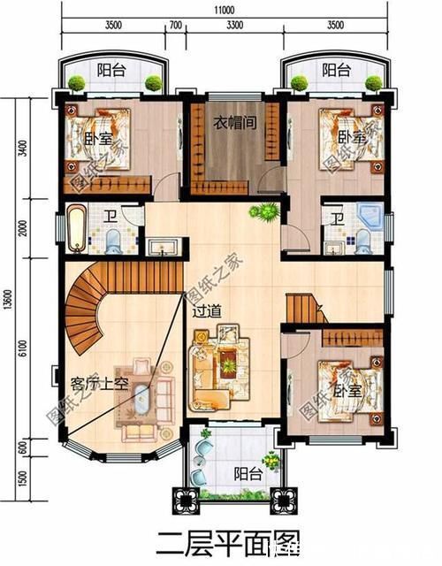 卧室|中国最漂亮的三层别墅设计图,这么好的房子再也找不出第二个