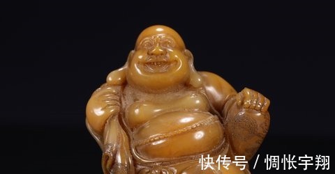 寿山!晚清 寿山田黄石“罗汉”摆件