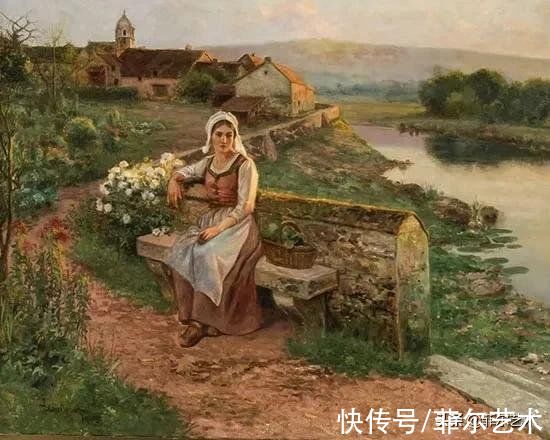 jean#「油画欣赏」女子、花与光，好美的画面