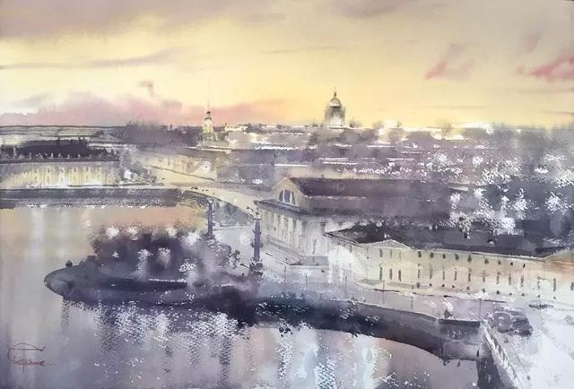 谢尔盖#彩云逐日:谢尔盖笔下的宁静、缥缈,通透与丰富的想象空间