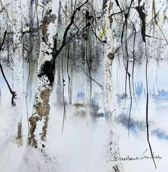 东方$富有诗意的水彩,带着东方水墨的质感,果真是妙啊