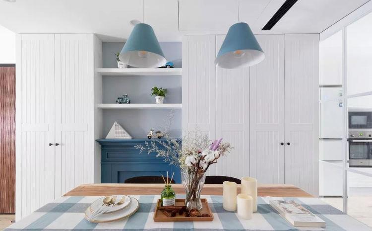 吧台|126平三室，餐厅壁炉，厨房吧台，主卧床头壁柜，都说喜欢