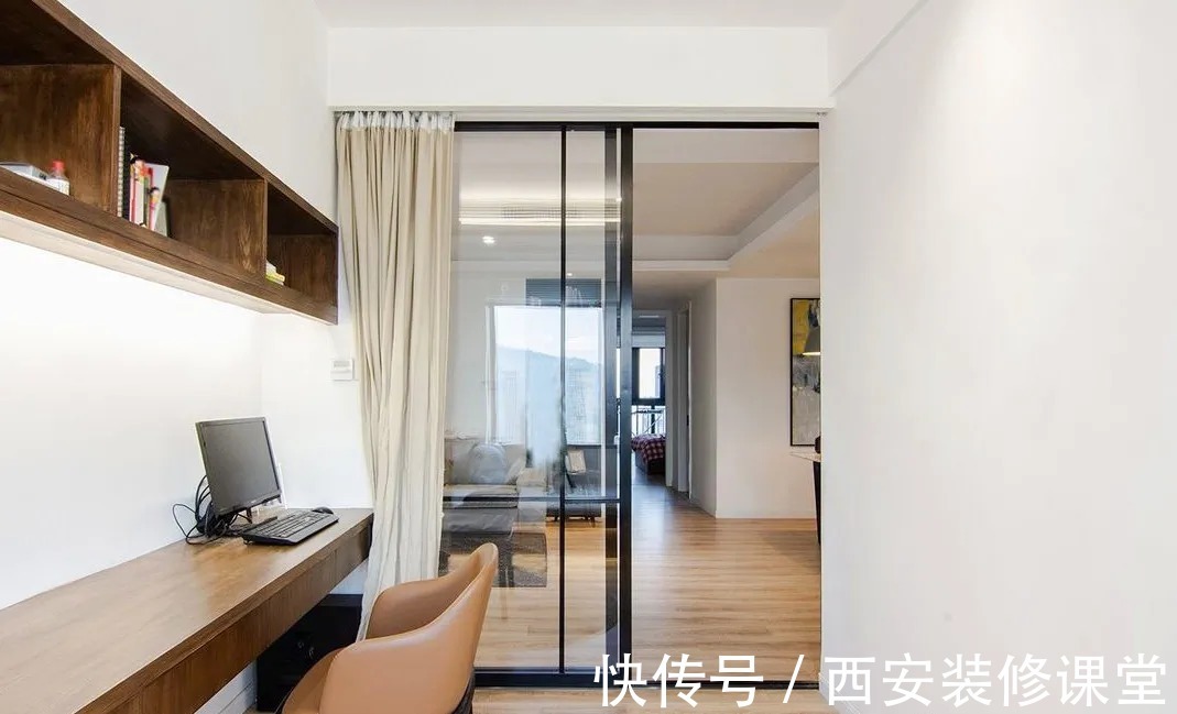 书房|128㎡三室大白墙,也耐看舒适