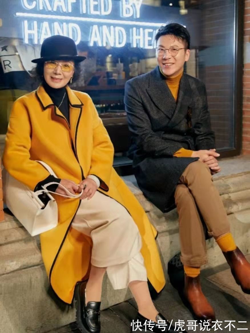 乐福鞋|冬季穿“呢大衣”更优雅，瞧这位60+素人奶奶，每套造型都显气质