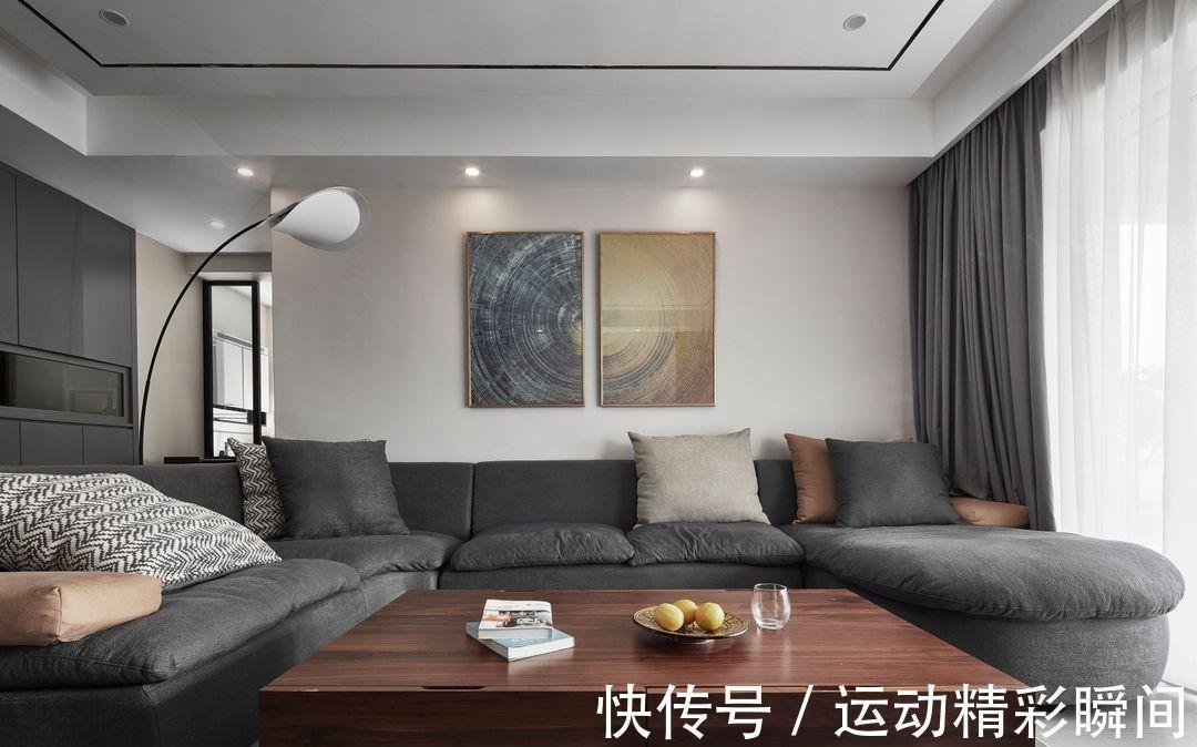 暖水澡|时尚现代三居室,用深灰色打造高级空间,完美体现业主的需求