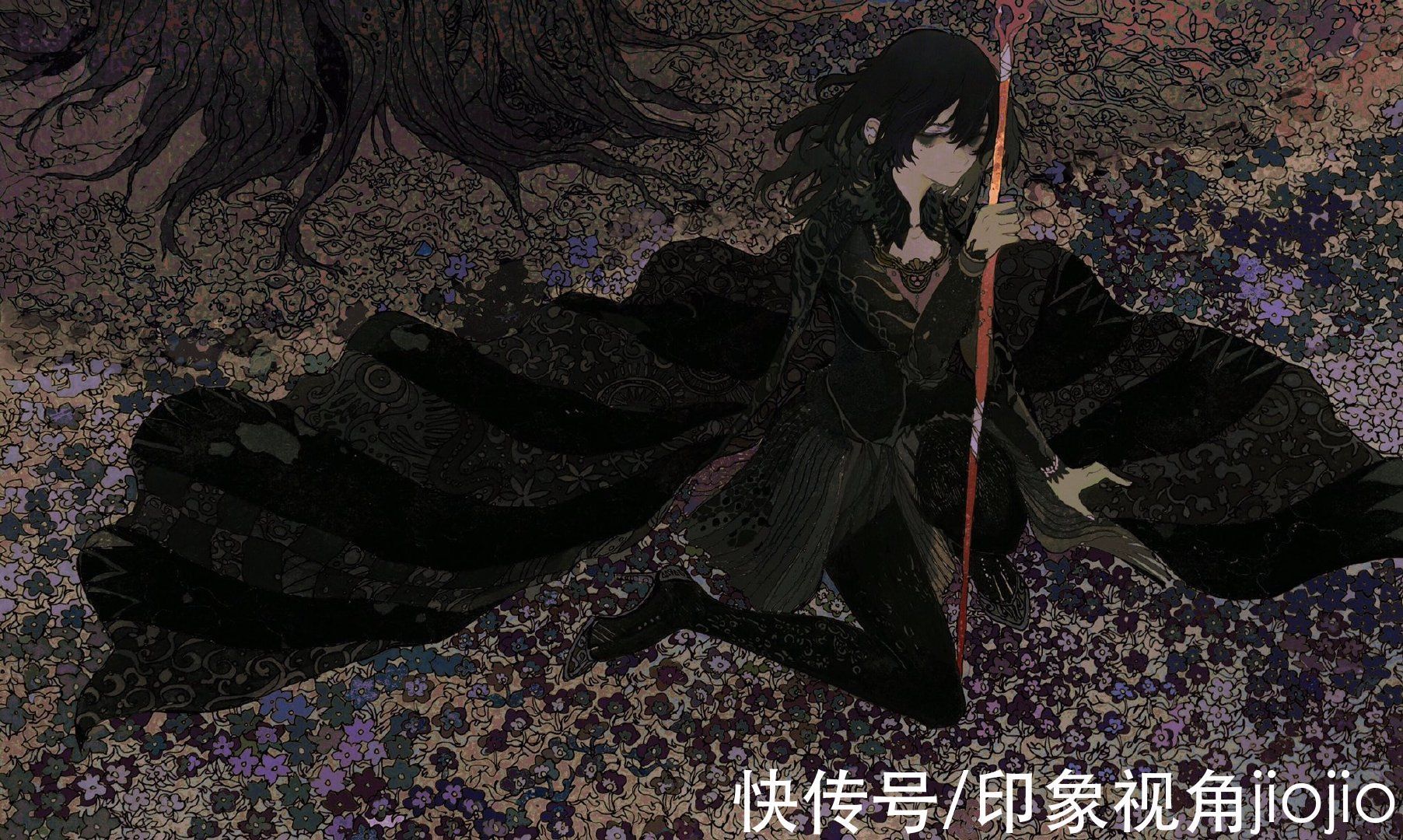 人物插画#平涂风格的幻想系人物插画,每一幅作品都似乎在讲故事