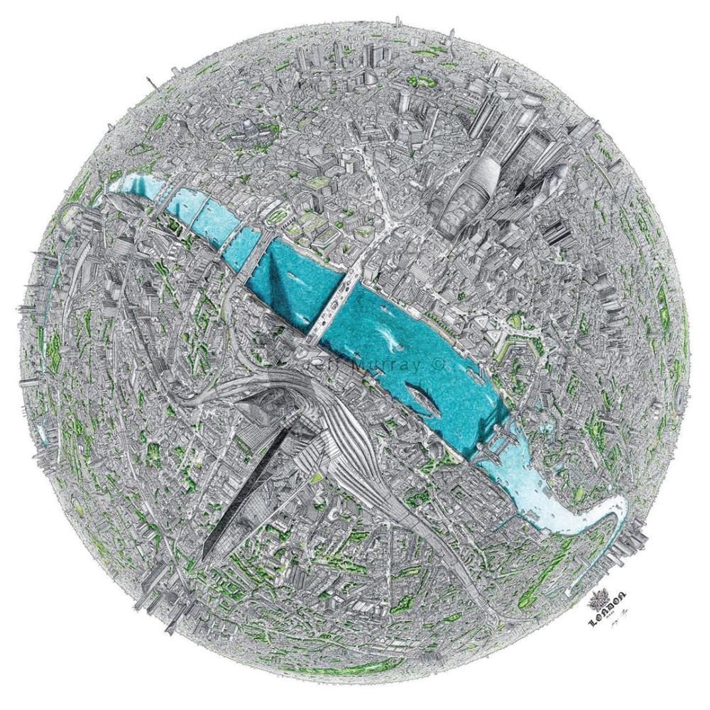 中国文化$英国小伙用针管笔画出了最美中国地图,独一无二的中国风