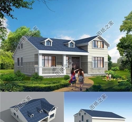 阁楼|一层半农村建房设计图，美观实用还经济，有这样的房子谁还住楼房