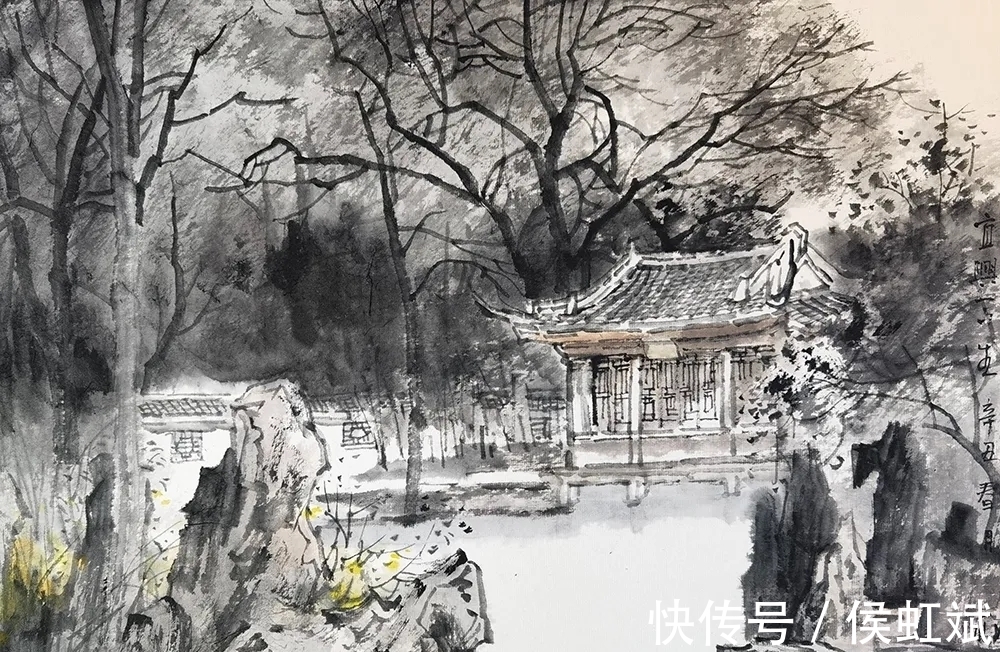 水墨山水画#辛丑写生|邹明水墨山水画