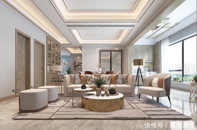 客餐厅|159平米现代风,客厅和餐厅连在一体视野开拓,非常的通透大气!