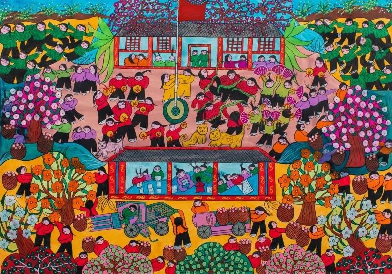 龙腾狮舞|文化走亲 云端悦展 嘉善姚庄农民画颂新时代