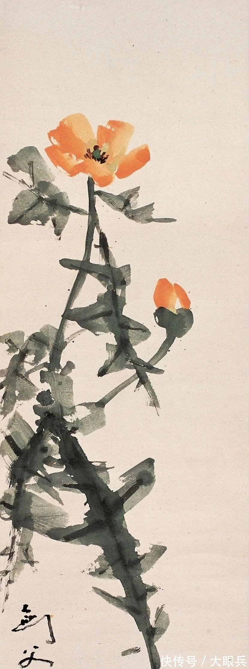 花鸟画@一个著名画派创始人,花鸟画放纵不羁!