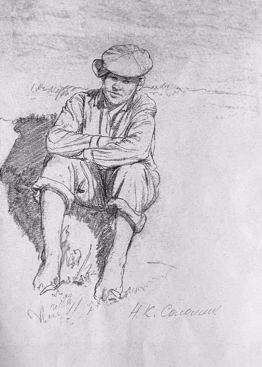 康斯坦丁$苏里科夫美术学院教授尼康. 索罗明速写作品