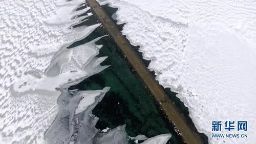 雪后的青海湖在冰雪|雪后青海湖