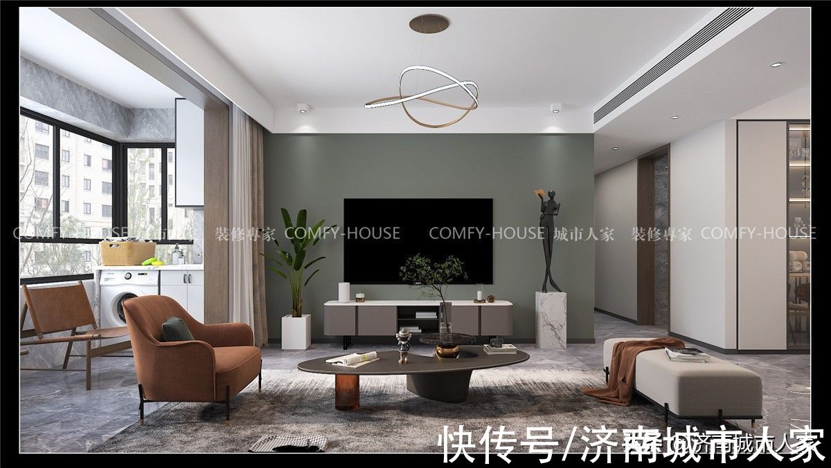 装修|长清湖润园166平现代风格装修效果图