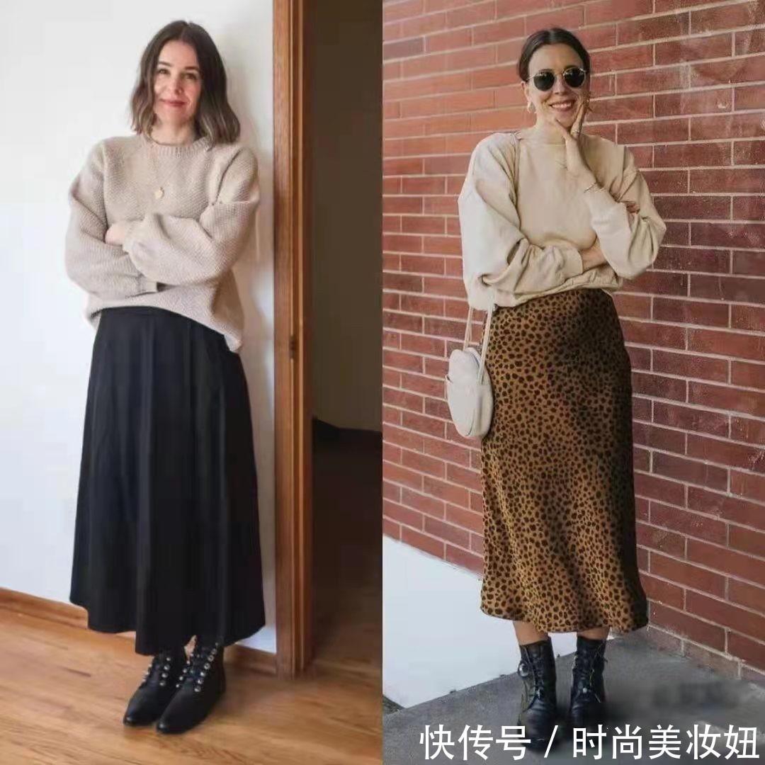 半身裙|40岁身材微胖相貌平平,靠穿搭打造高级时髦感,几万人跟她学穿衣