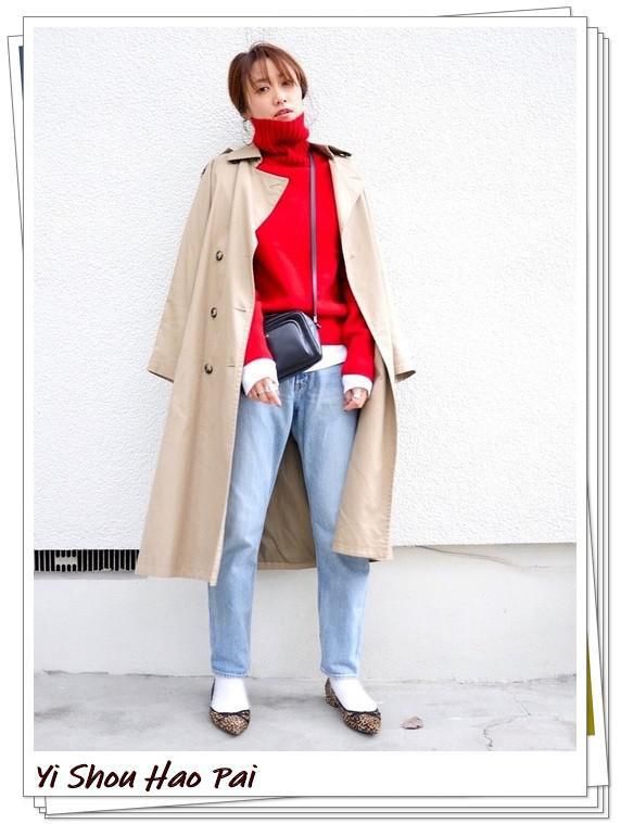 春节要带一点红！红色高领针织衫的20种搭配分享