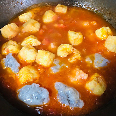 番茄金针菇虾滑汤