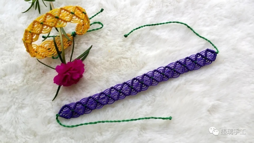 编绳|分分钟钟能学会的手工教程 一看就会的diy手工编绳斜卷结手链