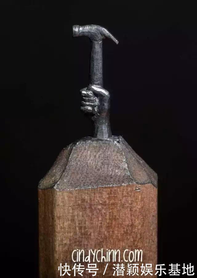 美国艺术家 Cindy Chinn 在铅笔上微雕艺术的作品