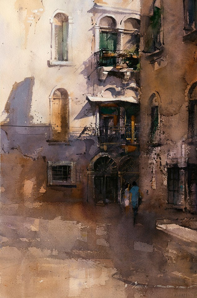 弗拉迪斯拉夫!印象水彩/美国当代艺术家弗拉迪斯拉夫水彩作品