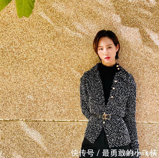 优雅|张钧甯又飒又美,毛呢外套配阔腿裤干练优雅,短发造型更气质