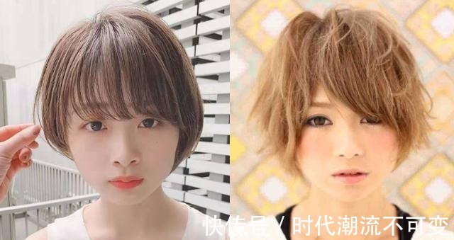 脸型 发量少还“脸大”的女生适合啥发型六款五五分短发,显瘦显发量!