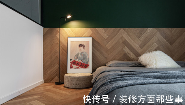 主卧|91平现代简约风二居室,整个空间在绿色的点缀下活跃起来