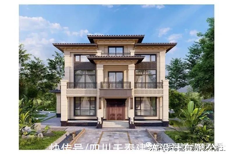 自建房|绵阳三台新中式别墅设计施工图纸 乡村自建房 农村盖洋房别墅