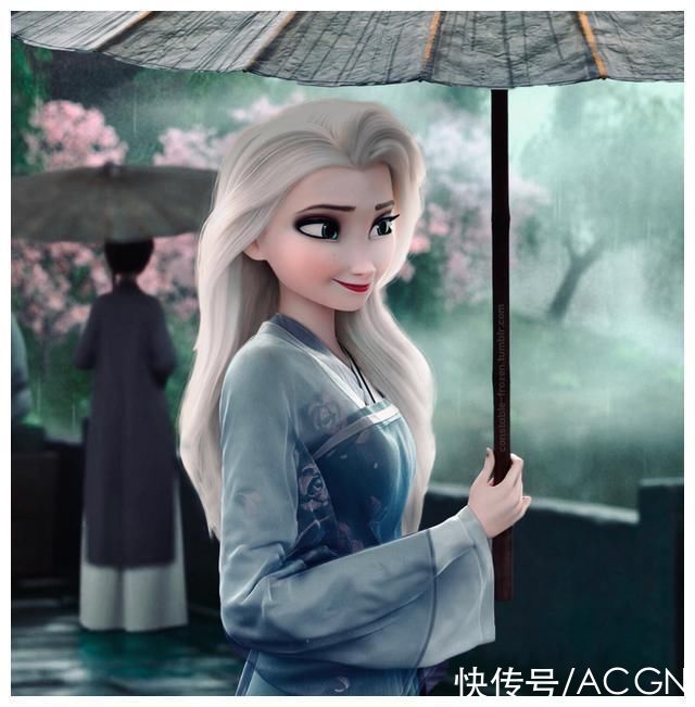 旗袍|同人大佬帮艾莎女王“买衣服”啦，旗袍JK汉服都给她安排上