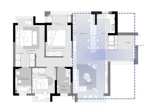 衣帽间@巧用玄关,引入西厨岛台,打造LDK式客餐厨的日式氛围家
