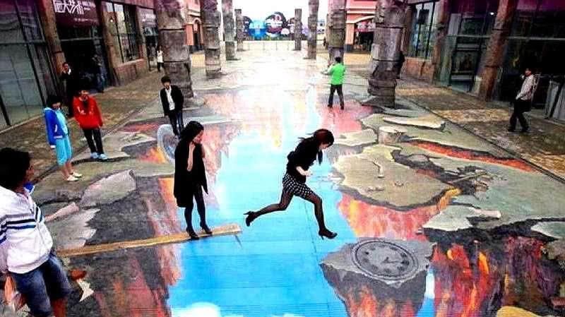 断桥|大师街头画座“断桥”,哪知路人却纷纷中招,画面太好笑了