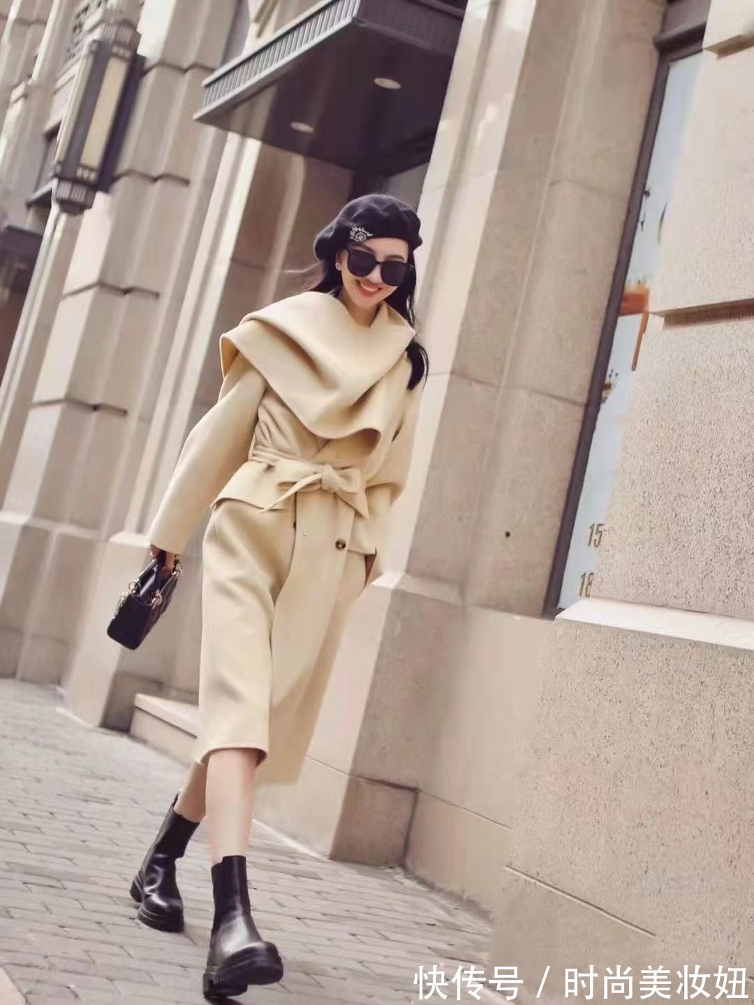 高腰裤|秋冬“长大衣”不一定配裙子,搭配这4款长裤,穿出优雅气质