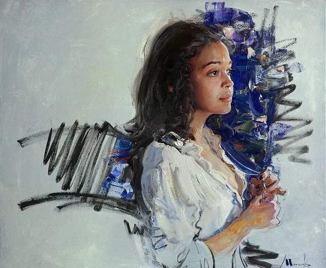 thomas$他的油画,既有潇洒带劲的笔触,又有性感细腻温和的柔美