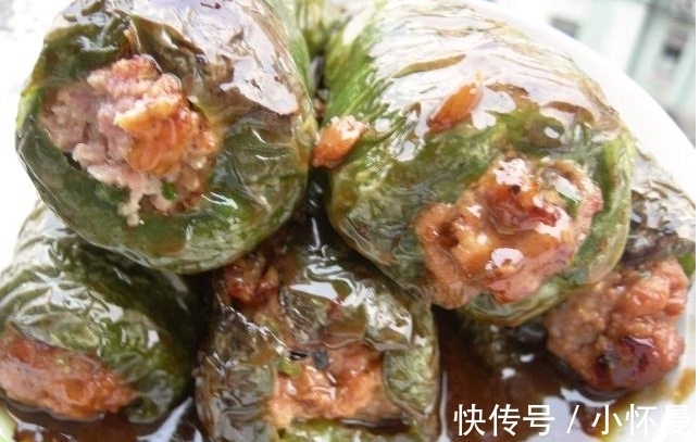 青椒|辣椒不要炒着吃,塞点肉炸一炸,营养美味,口齿留香,一盘不够吃