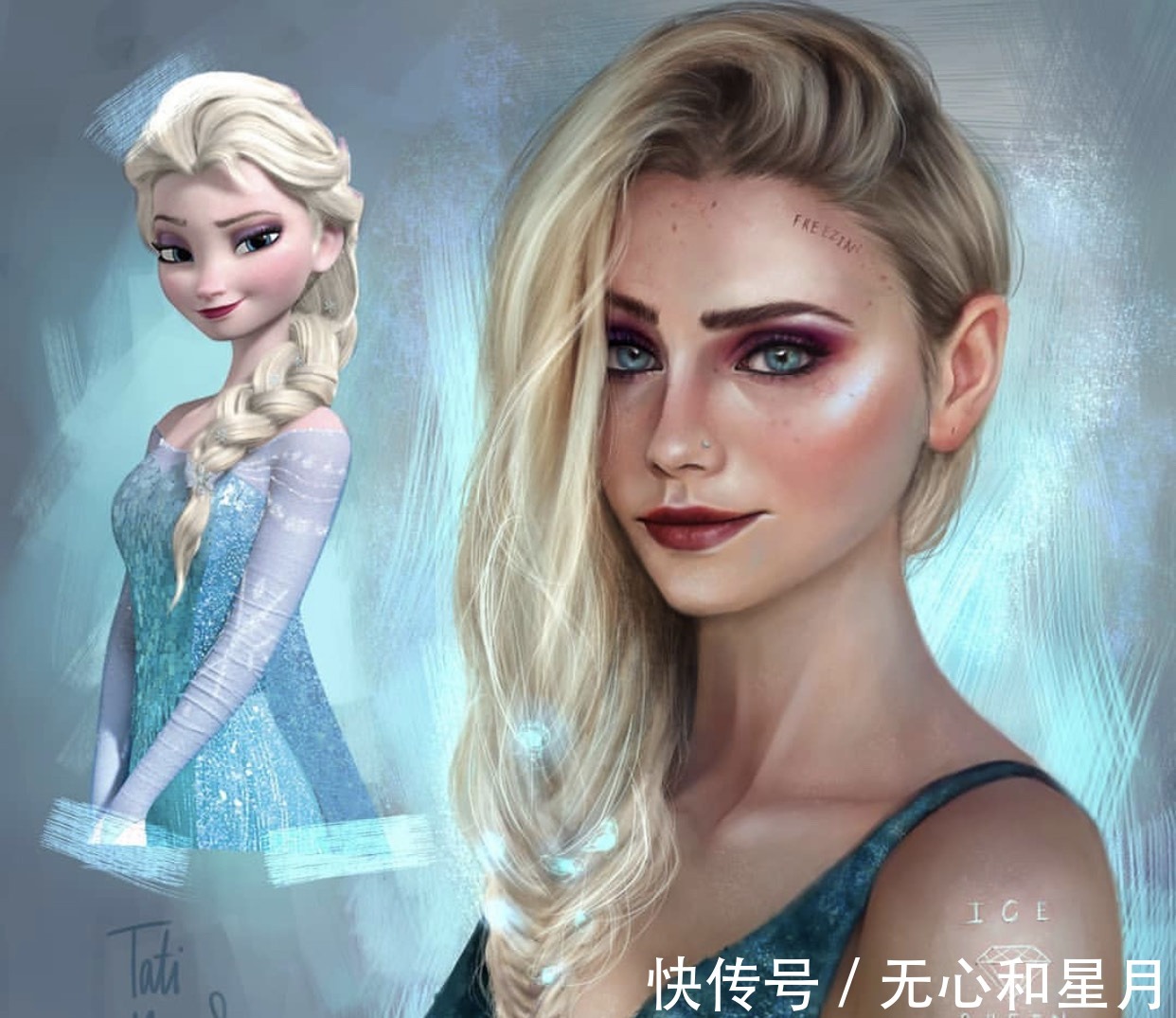 莉萝|迪士尼角色“拟真人化”，像拍照一样逼真，真人版艾莎就该长这样