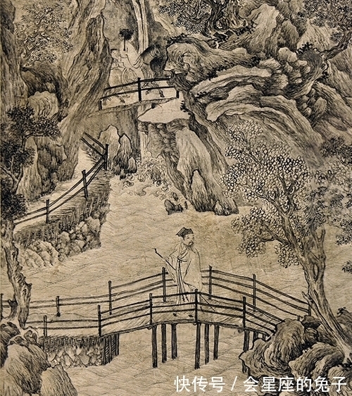 画家&谢时臣画这幅山水的时候,会不会感到崩溃