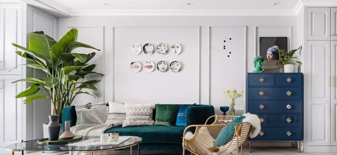 优雅|100㎡轻奢现代欧式风，大胆的色彩搭配，装出别样的优雅格调！