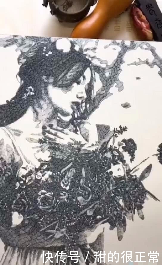 画叉|奇闻:高手在民间,艺术家用画叉的方式作画,画完时让人眼前一亮