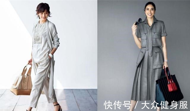 右图 高级灰不容易驾驭,看看会穿的女人,是如何穿出它的高级感!